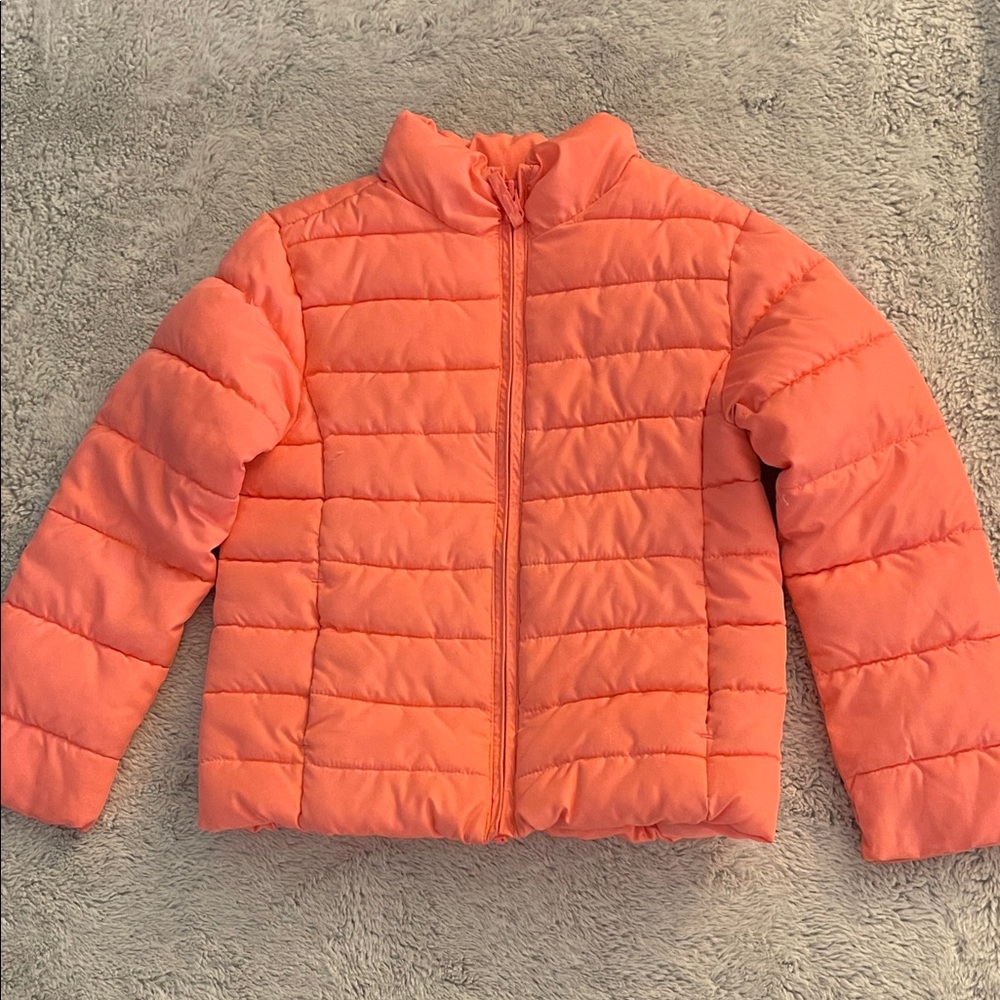 Children’s Pkace Neon Orange Puffer Jacket SZ 5/6